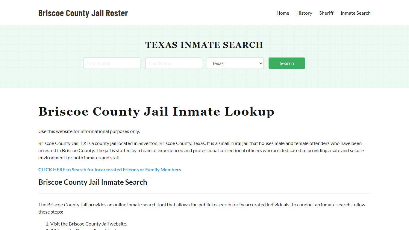 Briscoe County Jail Roster Lookup, TX, Inmate Search