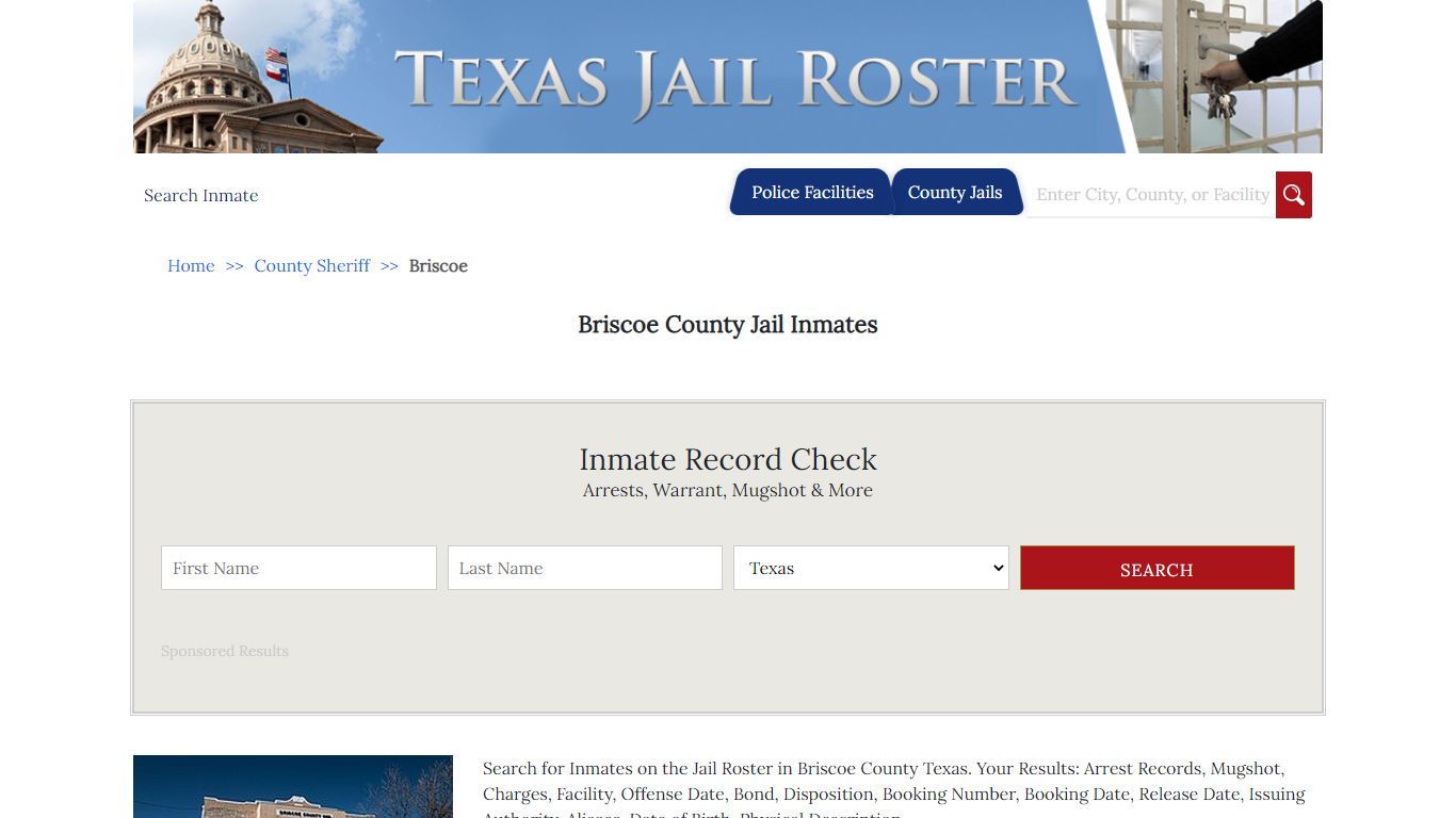 Briscoe County Jail Inmates - Jail Roster Search