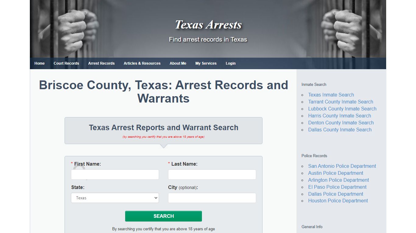 Briscoe County, Texas: Arrest Records and Warrants